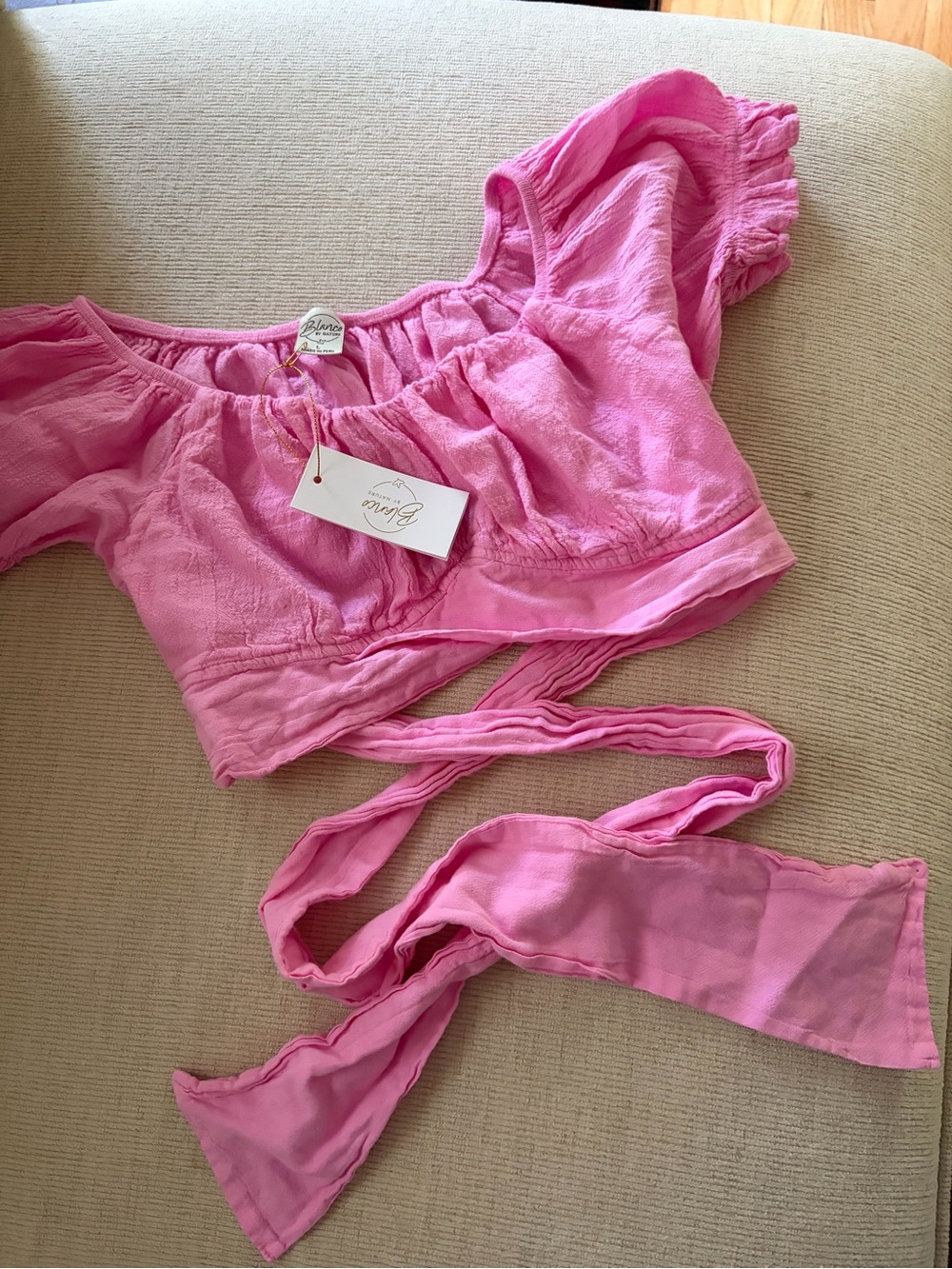 NWT Boutique Tie Crop Top